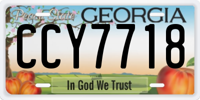 GA license plate CCY7718