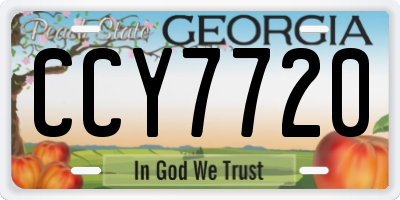 GA license plate CCY7720
