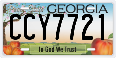 GA license plate CCY7721