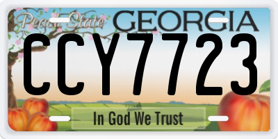 GA license plate CCY7723