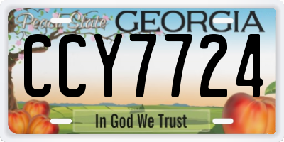 GA license plate CCY7724