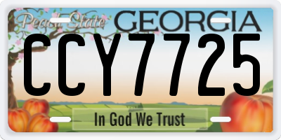 GA license plate CCY7725