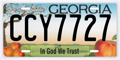 GA license plate CCY7727