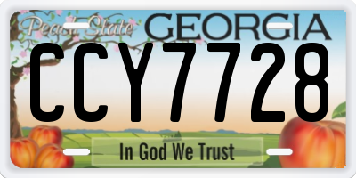 GA license plate CCY7728