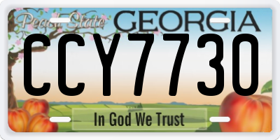 GA license plate CCY7730