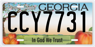 GA license plate CCY7731