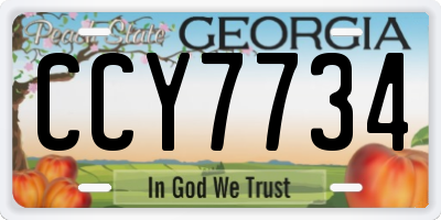 GA license plate CCY7734