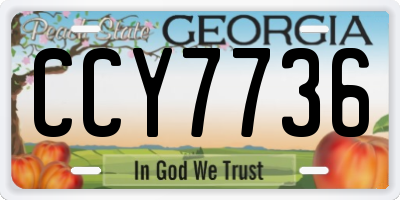 GA license plate CCY7736