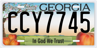 GA license plate CCY7745