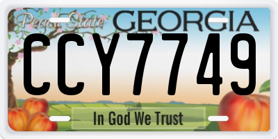 GA license plate CCY7749