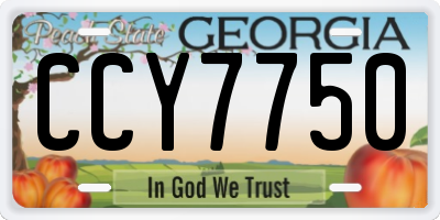 GA license plate CCY7750