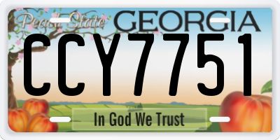 GA license plate CCY7751