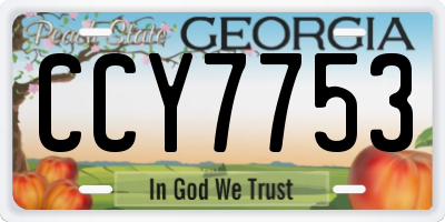 GA license plate CCY7753