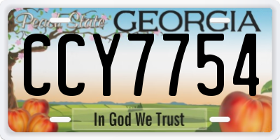 GA license plate CCY7754