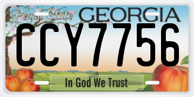 GA license plate CCY7756