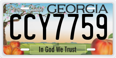 GA license plate CCY7759