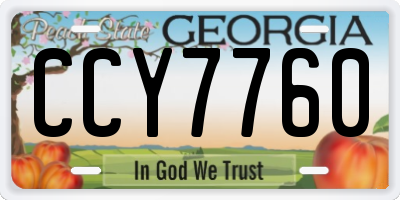 GA license plate CCY7760