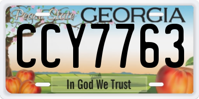 GA license plate CCY7763