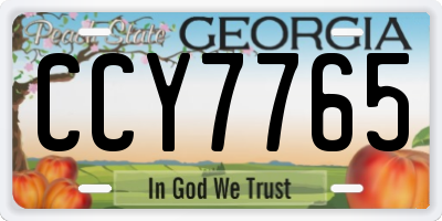 GA license plate CCY7765