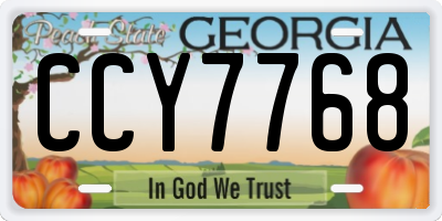 GA license plate CCY7768