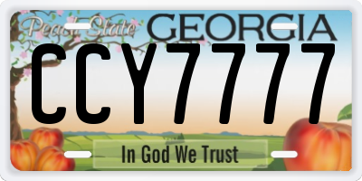 GA license plate CCY7777