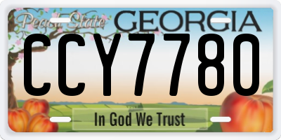 GA license plate CCY7780