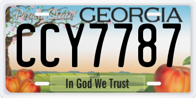 GA license plate CCY7787