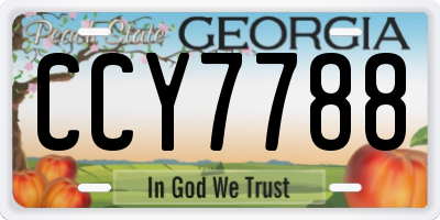 GA license plate CCY7788