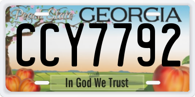 GA license plate CCY7792