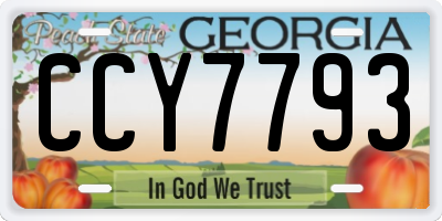 GA license plate CCY7793