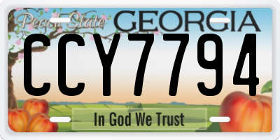 GA license plate CCY7794