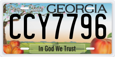 GA license plate CCY7796