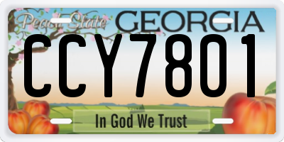 GA license plate CCY7801