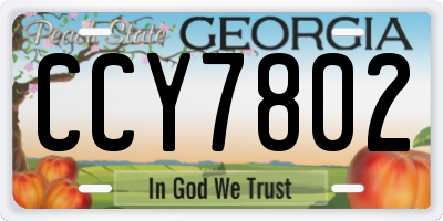 GA license plate CCY7802