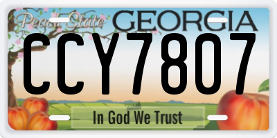 GA license plate CCY7807