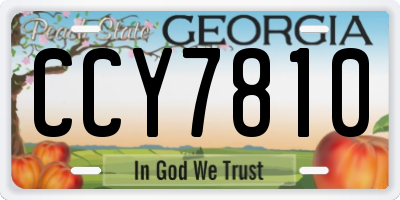GA license plate CCY7810