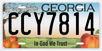 GA license plate CCY7814