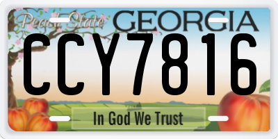 GA license plate CCY7816