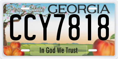 GA license plate CCY7818