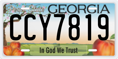 GA license plate CCY7819