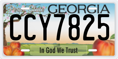 GA license plate CCY7825