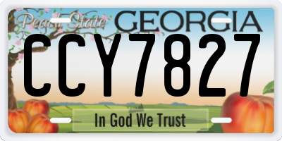 GA license plate CCY7827