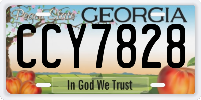GA license plate CCY7828
