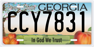 GA license plate CCY7831