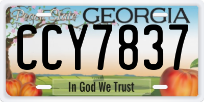 GA license plate CCY7837