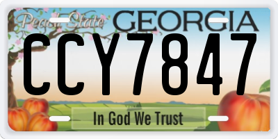 GA license plate CCY7847