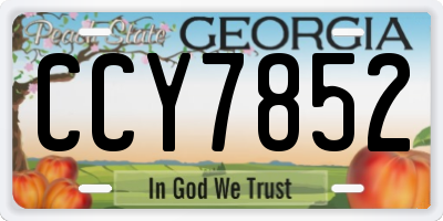 GA license plate CCY7852