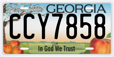 GA license plate CCY7858