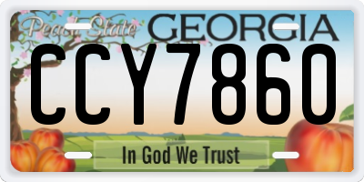 GA license plate CCY7860