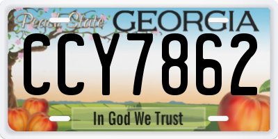 GA license plate CCY7862